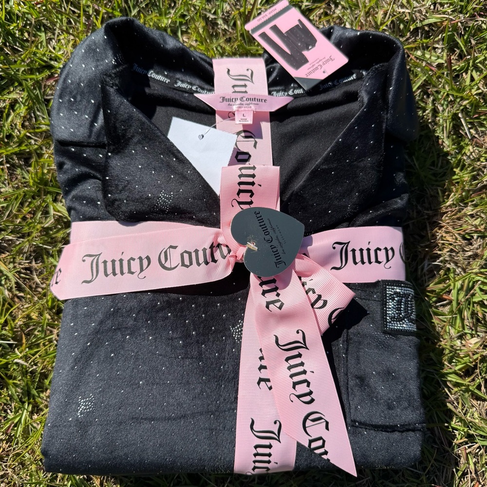 Juicy Couture Black and Pink Sleepwear Set size large
